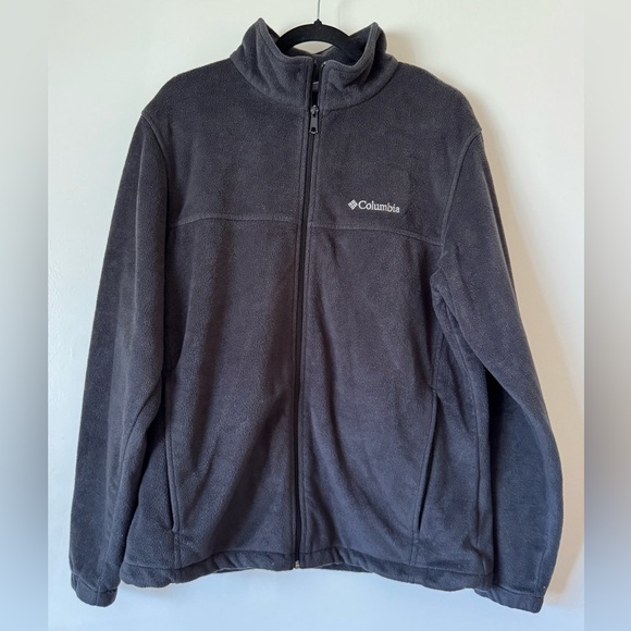 Columbia Jacket Mens Unisex Black Full Zip Fleece Long Sleeve Logo Outdoor - Picture 2 of 4